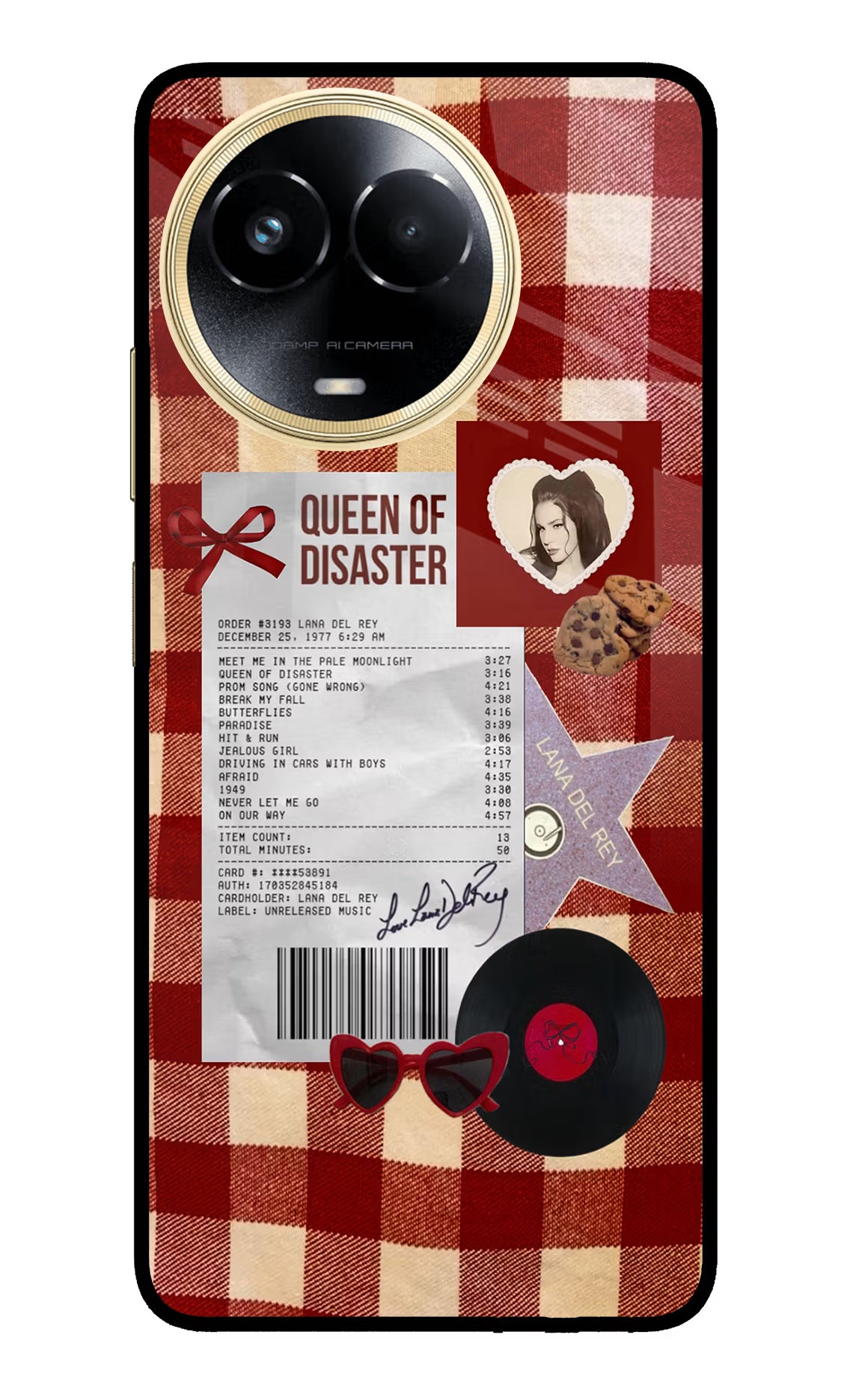 Queen of Disaster Realme 11 5G/11X 5G/C67 Glass Case Back Cover by Casekaro
