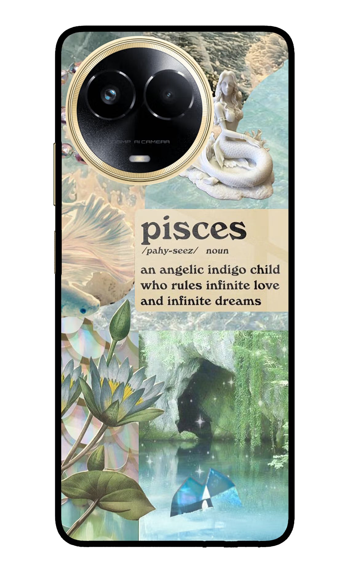 Pisces Zodiac Realme 11 5G/11X 5G/C67 Glass Case Back Cover by Casekaro