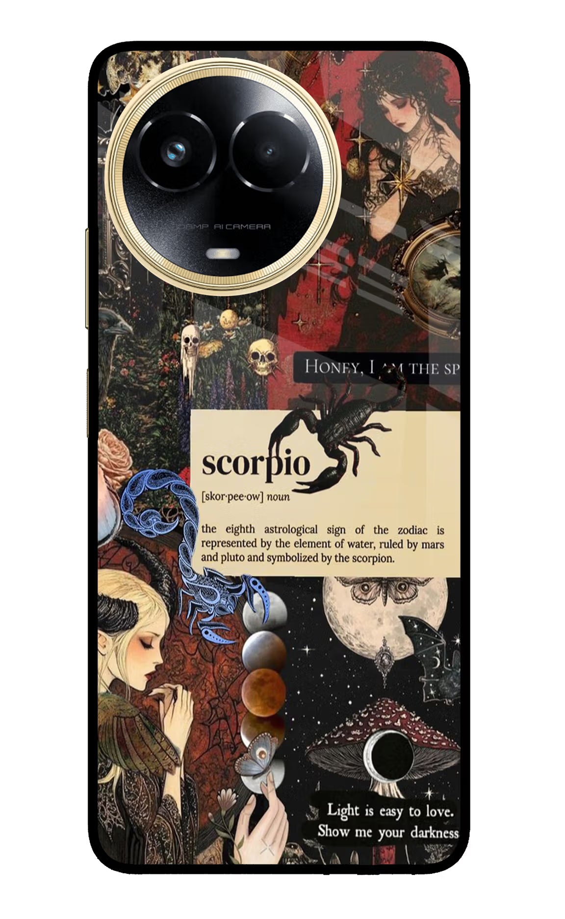 Scorpio Zodiac Realme 11 5G/11X 5G/C67 Glass Case Back Cover by Casekaro