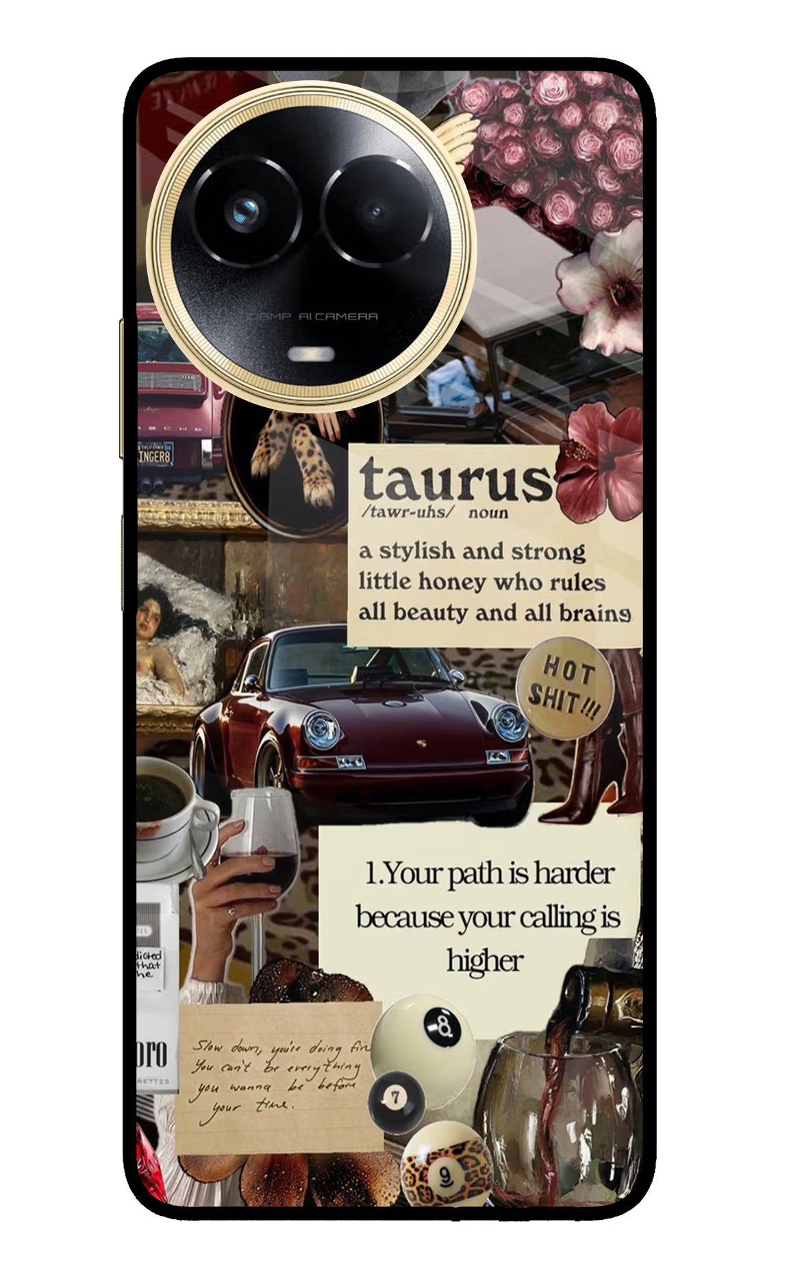 Taurus Zodiac Realme 11 5G/11X 5G/C67 Glass Case Back Cover by Casekaro