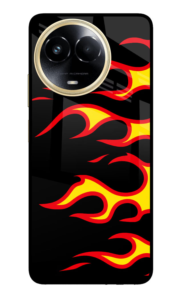 Side Sweep Flames Realme 11 5G/11X 5G/C67 Glass Case