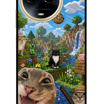 Minecraft Cat Chaos Realme 11 5G/11X 5G/C67 Glass Case