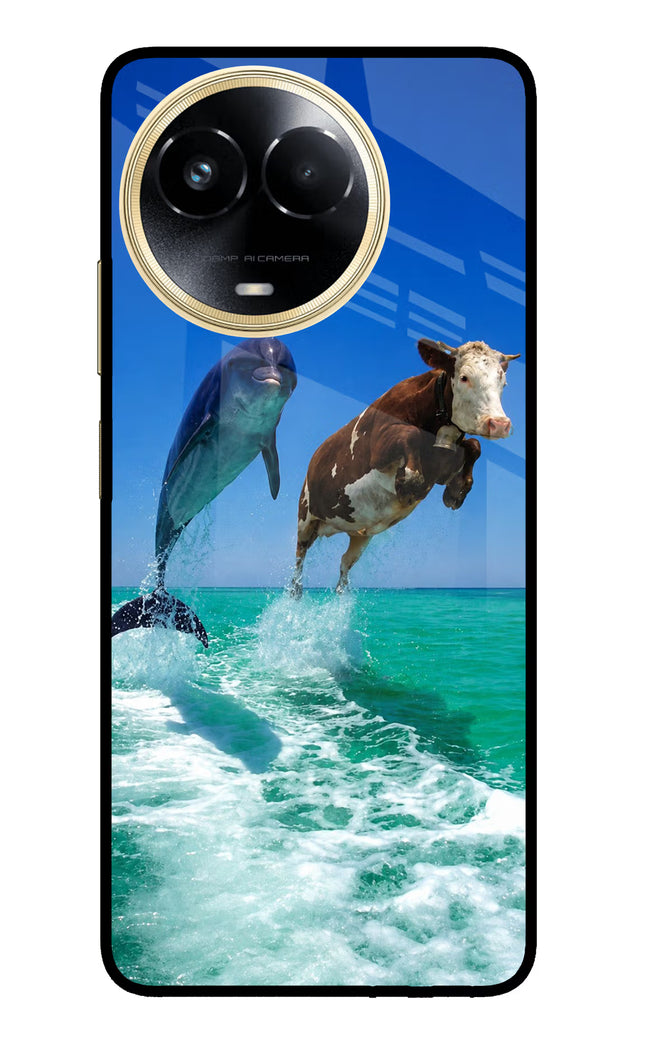 Dolphin vs Cow Realme 11 5G/11X 5G/C67 Glass Case