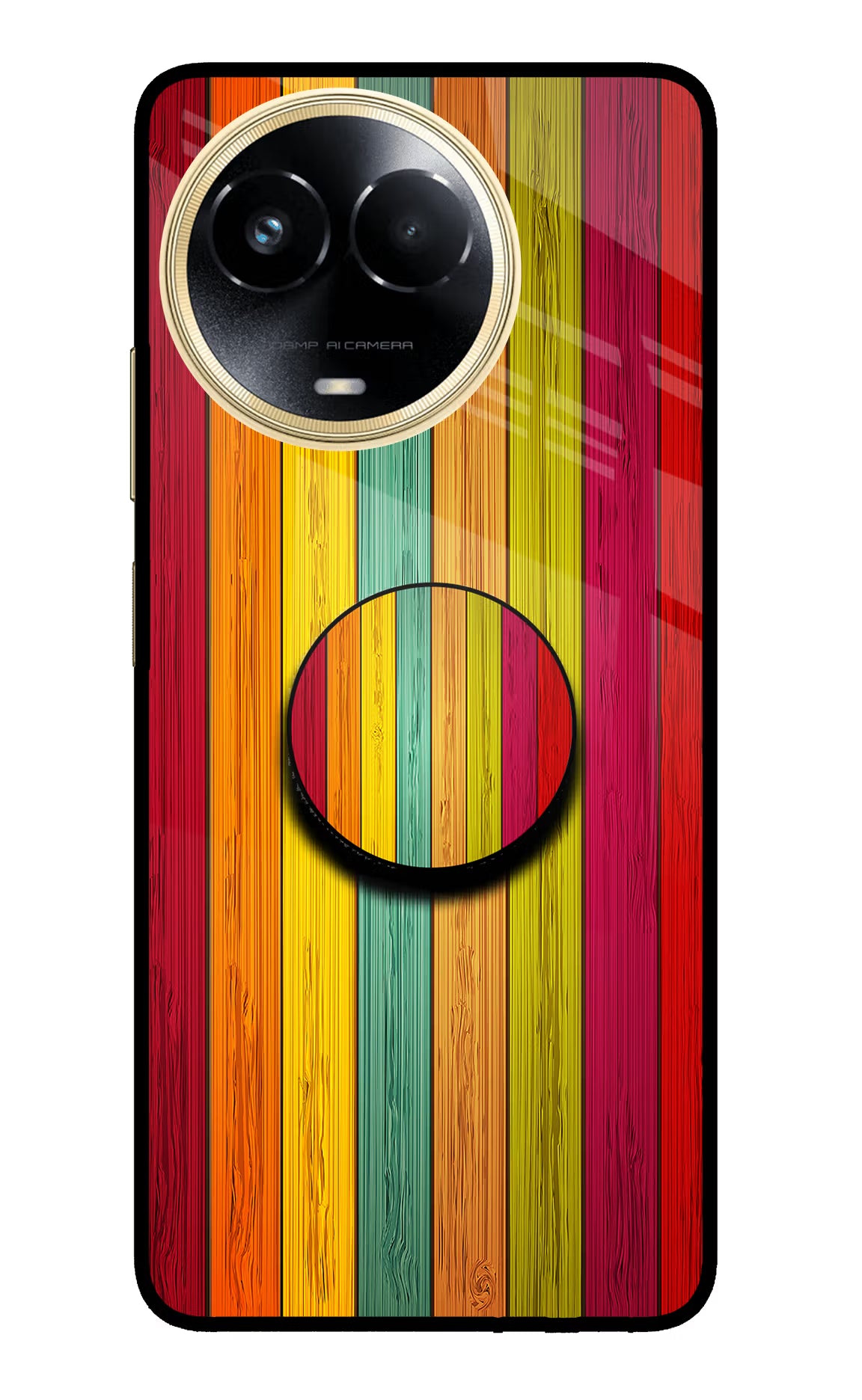 Multicolor Wooden Realme 11 5G/11X 5G/C67 Pop Case by Casekaro