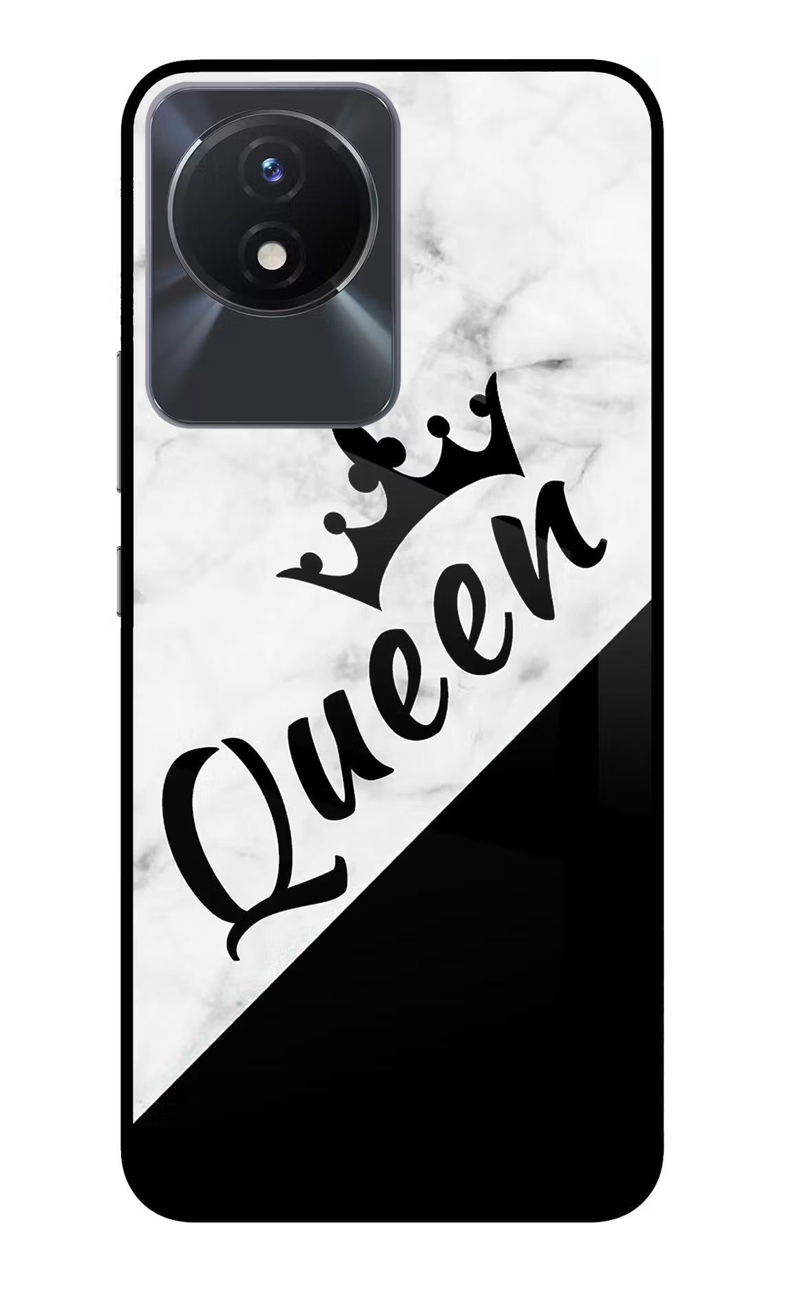 Queen Vivo Y02/Y02T Glass Case Back Cover by Casekaro