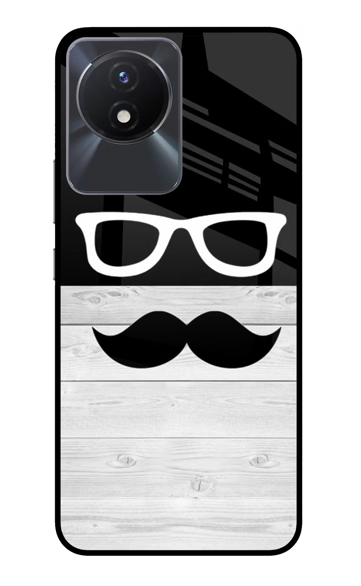 Mustache Vivo Y02/Y02T Glass Case Back Cover by Casekaro