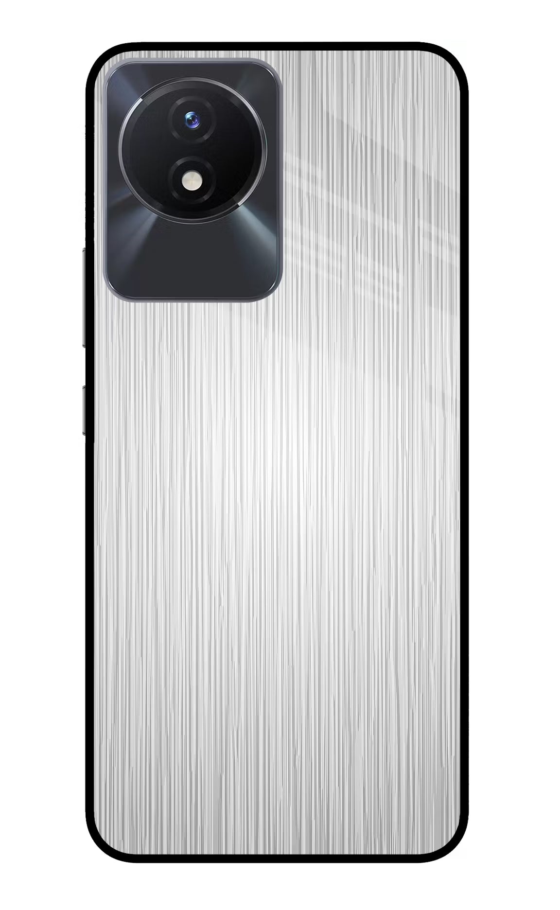 Wooden Grey Texture Vivo Y02/Y02T Glass Case Back Cover by Casekaro