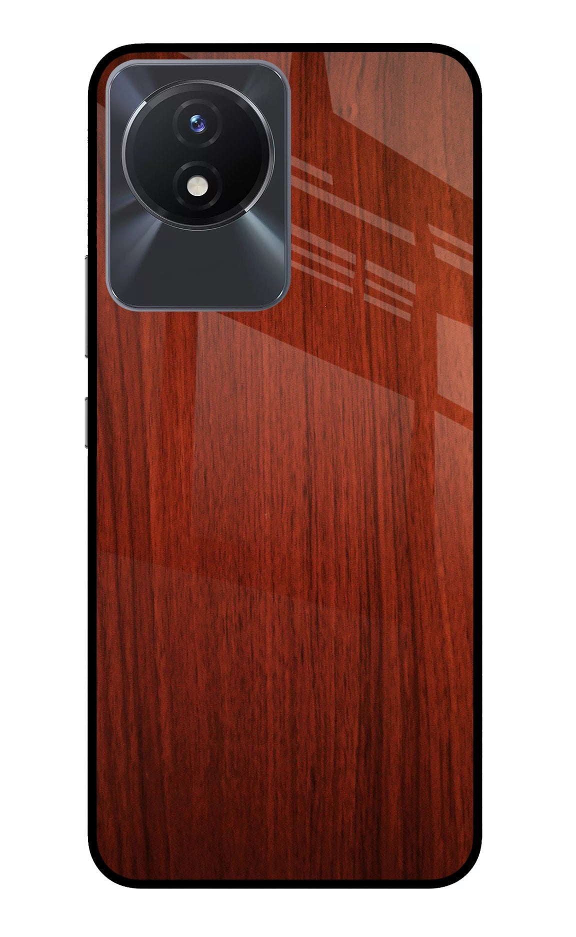 Wooden Plain Pattern Vivo Y02/Y02T Glass Case