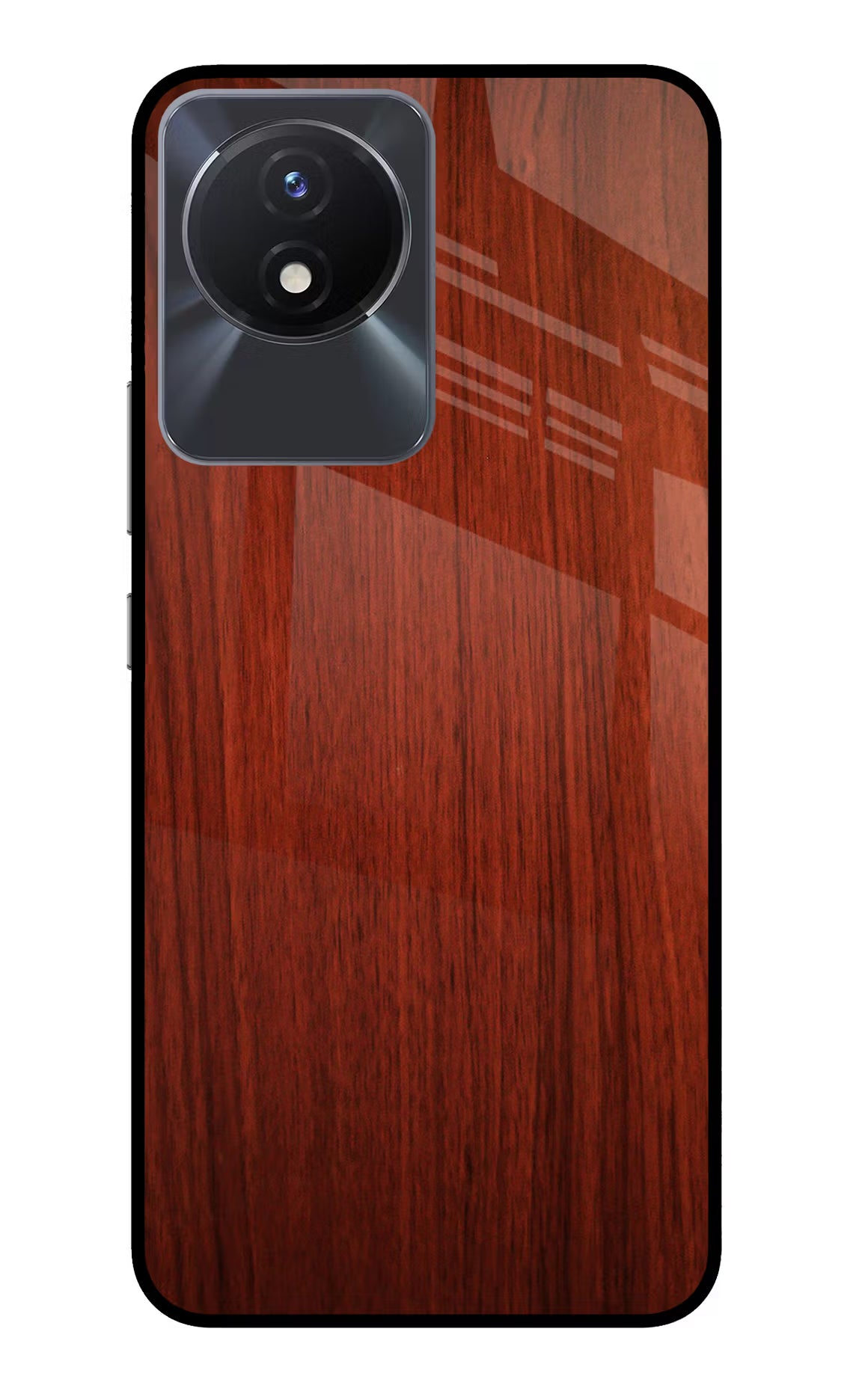 Wooden Plain Pattern Vivo Y02/Y02T Glass Case Back Cover by Casekaro
