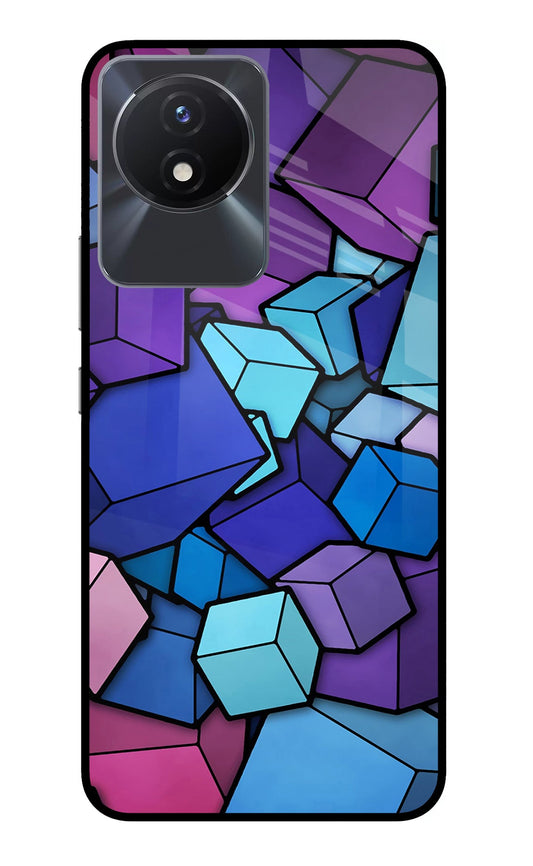 Cubic Abstract Vivo Y02/Y02T Glass Case