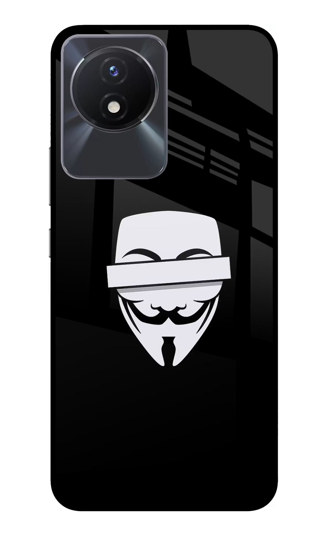 Anonymous Face Vivo Y02/Y02T Glass Case Back Cover by Casekaro