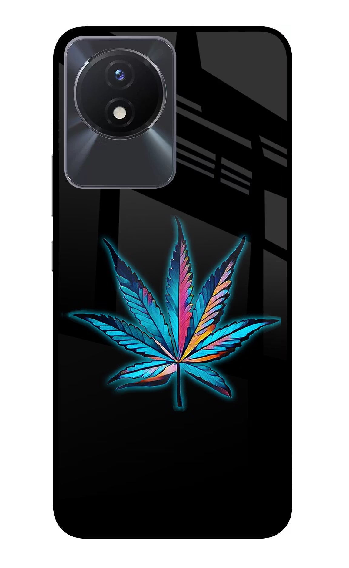 Weed Vivo Y02/Y02T Glass Case Back Cover by Casekaro