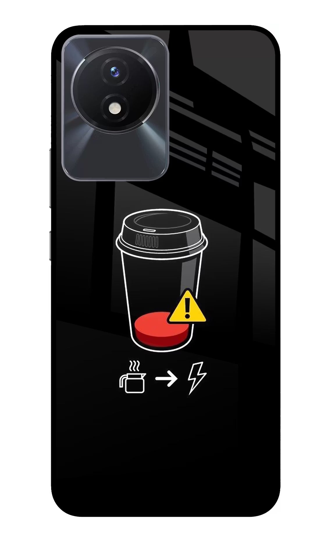 Coffee Vivo Y02/Y02T Glass Case Back Cover by Casekaro