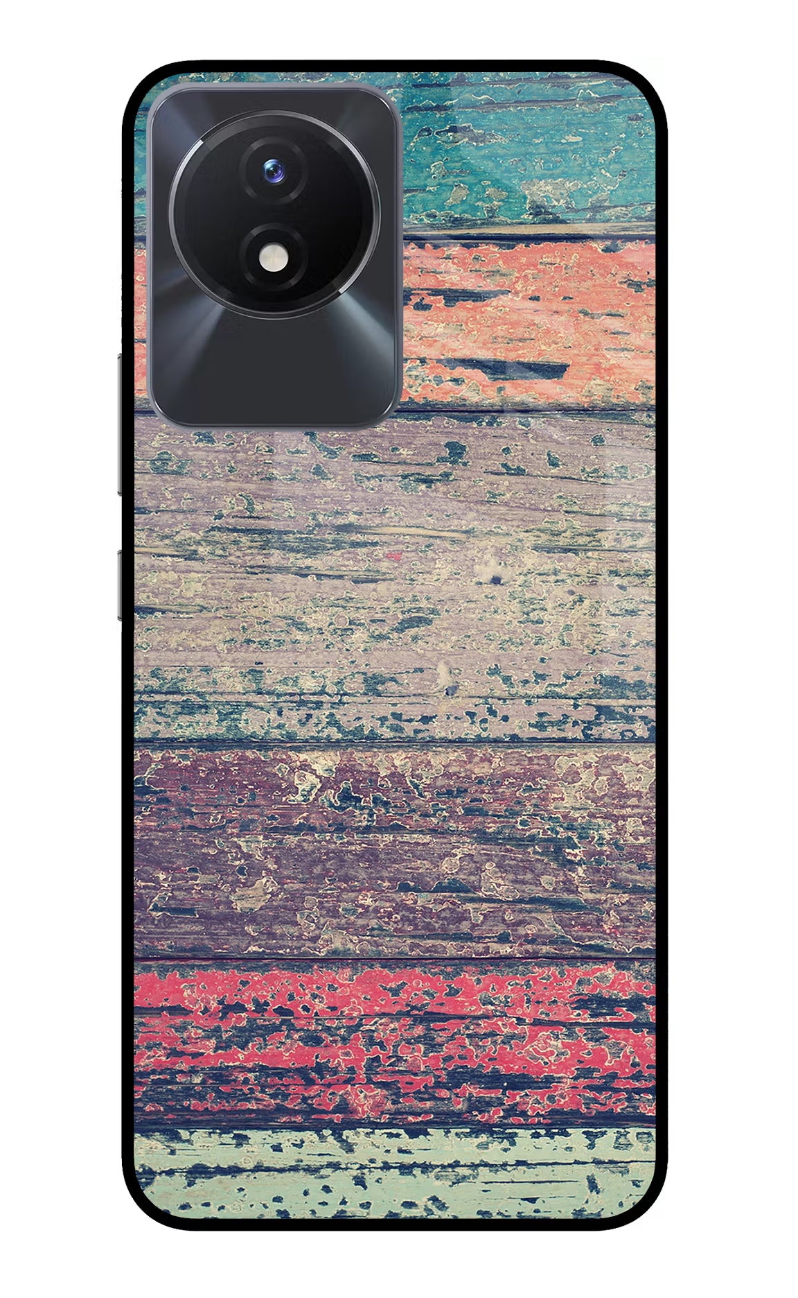 Colourful Wall Vivo Y02/Y02T Glass Case Back Cover by Casekaro