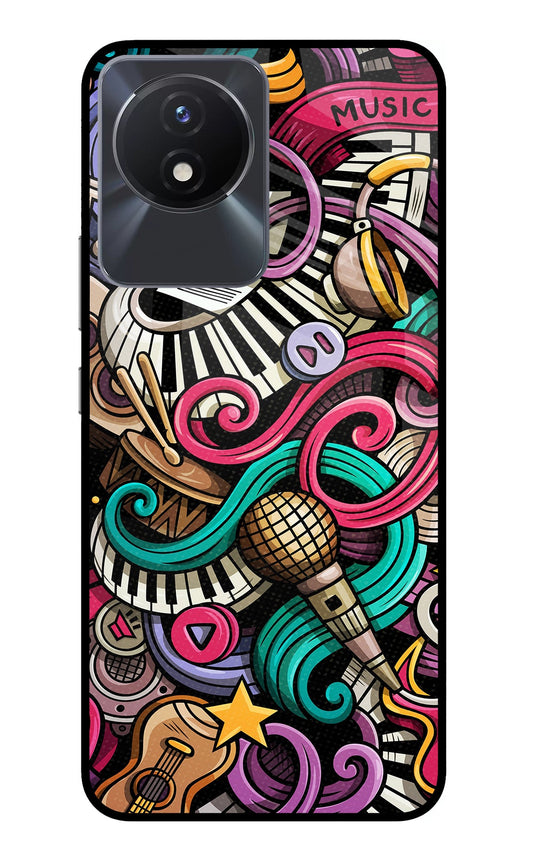 Music Abstract Vivo Y02/Y02T Glass Case