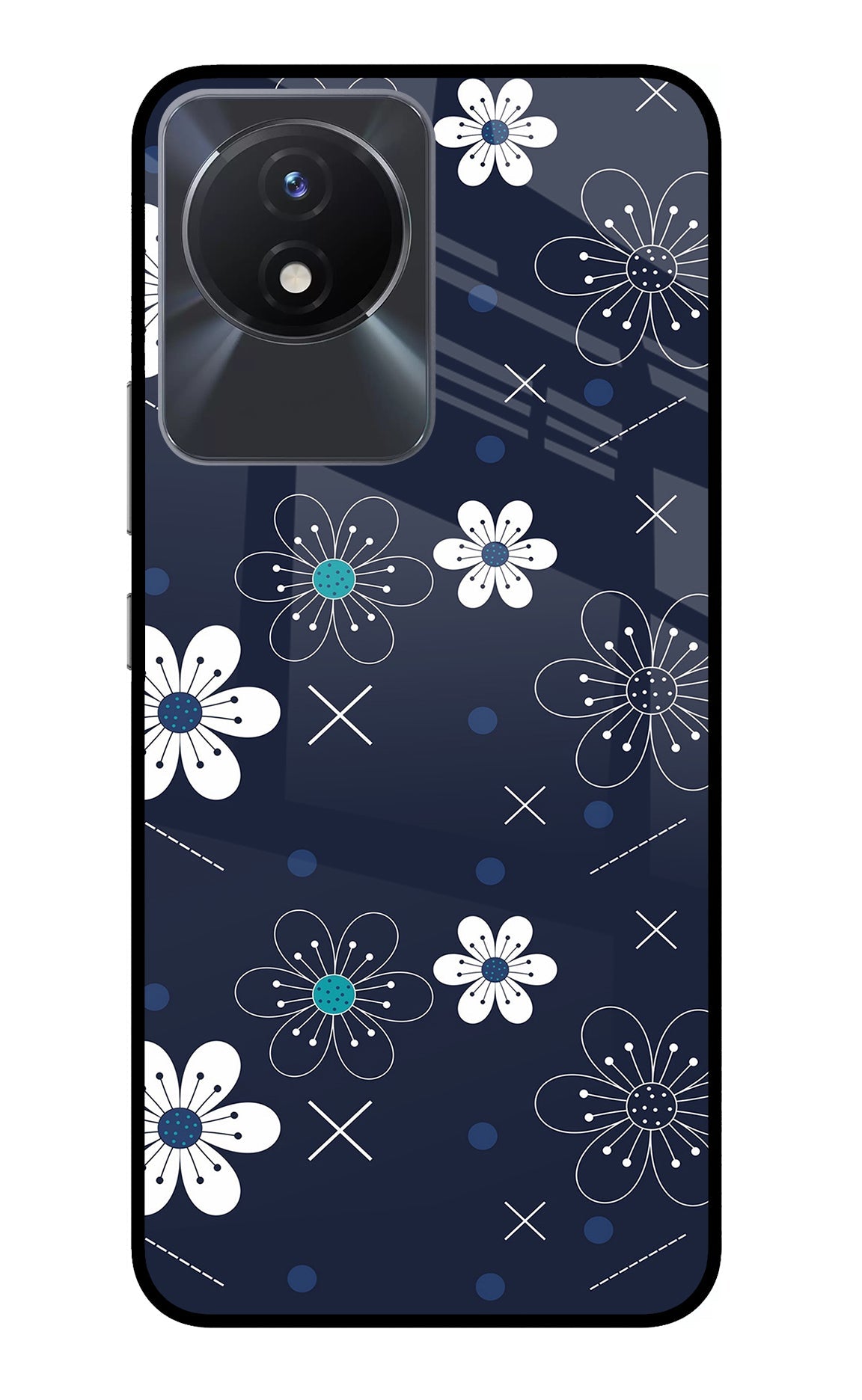 Flowers Vivo Y02/Y02T Glass Case