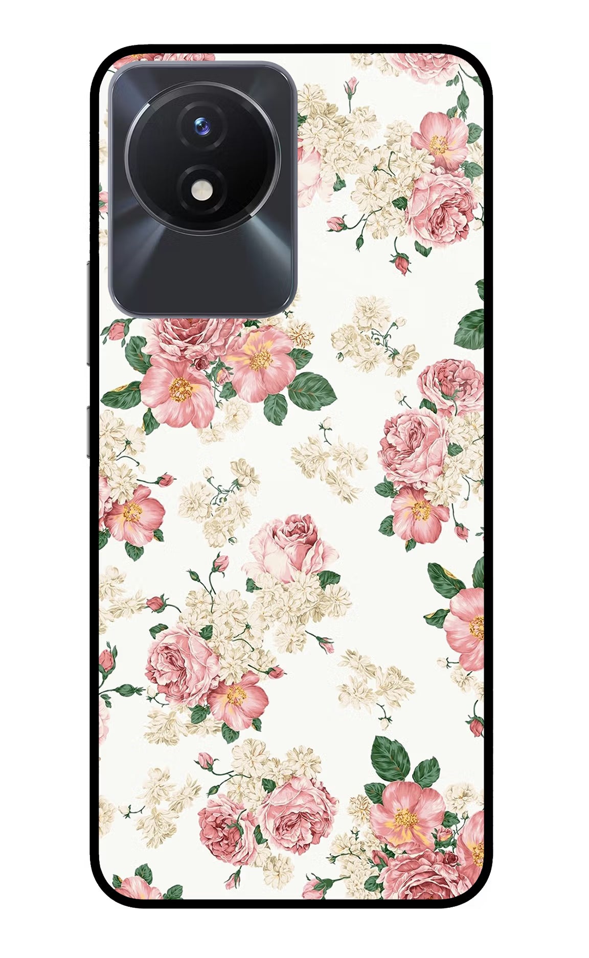 Flowers Vivo Y02/Y02T Glass Case Back Cover by Casekaro