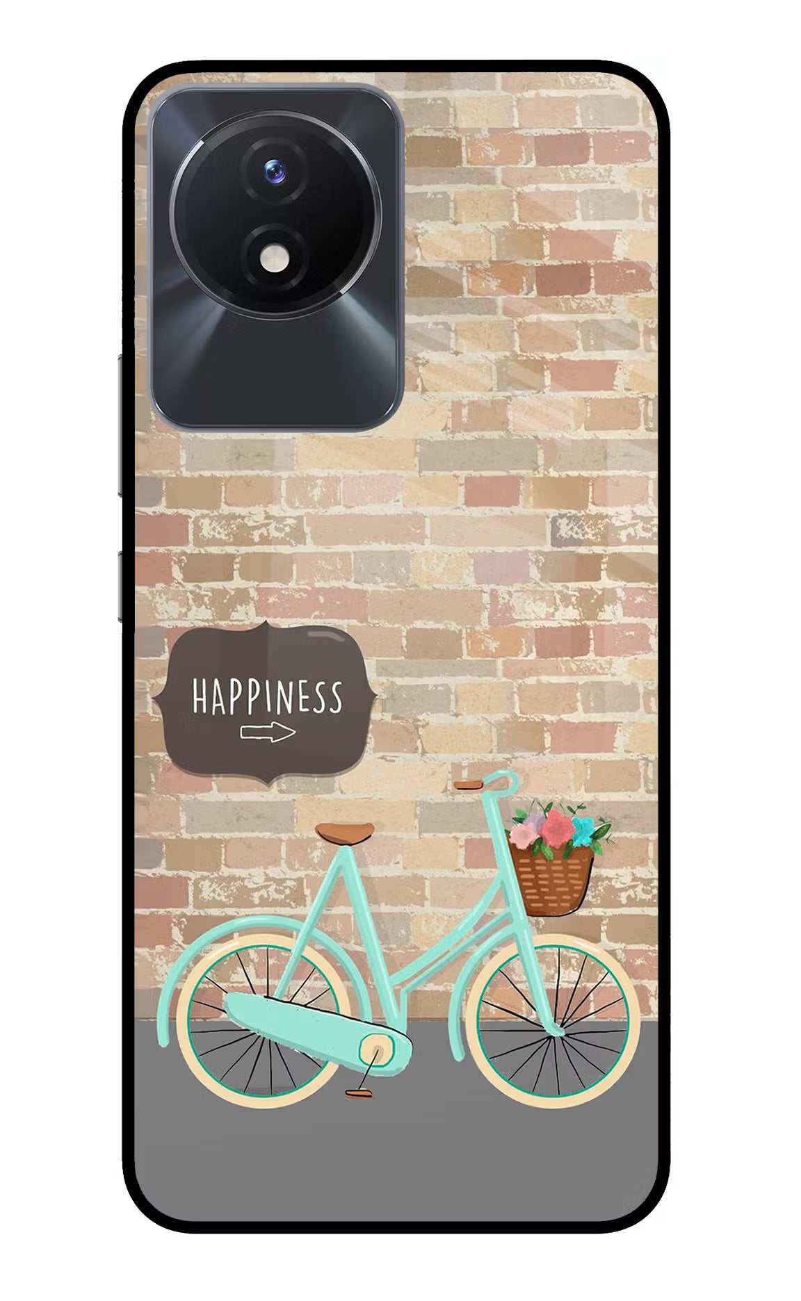 Happiness Artwork Vivo Y02/Y02T Glass Case Back Cover by Casekaro
