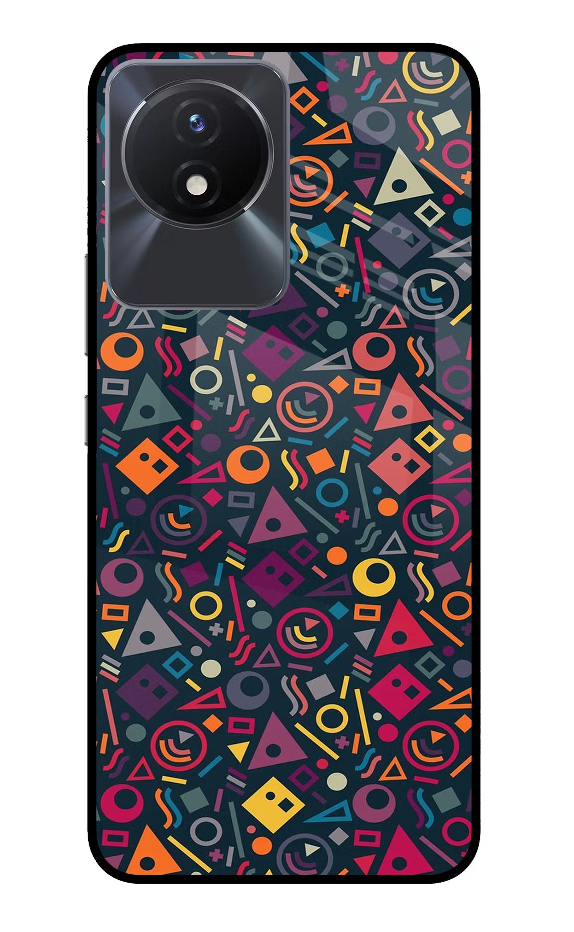 Geometric Abstract Vivo Y02/Y02T Glass Case Back Cover by Casekaro