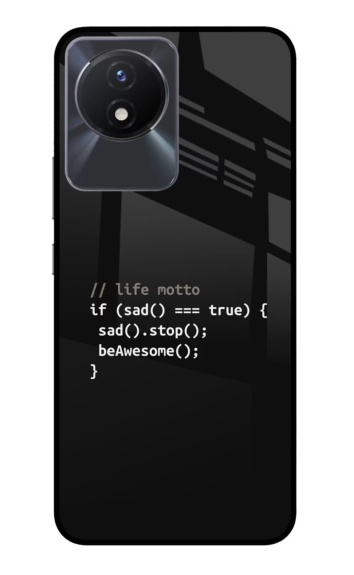 Life Motto Code Vivo Y02/Y02T Glass Case Back Cover by Casekaro