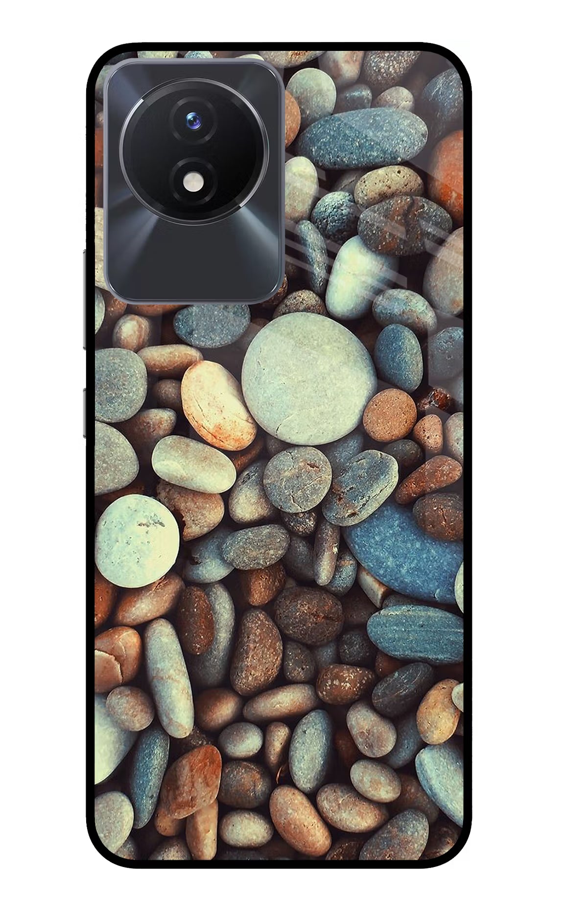 Pebble Vivo Y02/Y02T Glass Case Back Cover by Casekaro