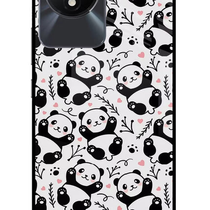 Cute Panda Vivo Y02/Y02T Glass Case