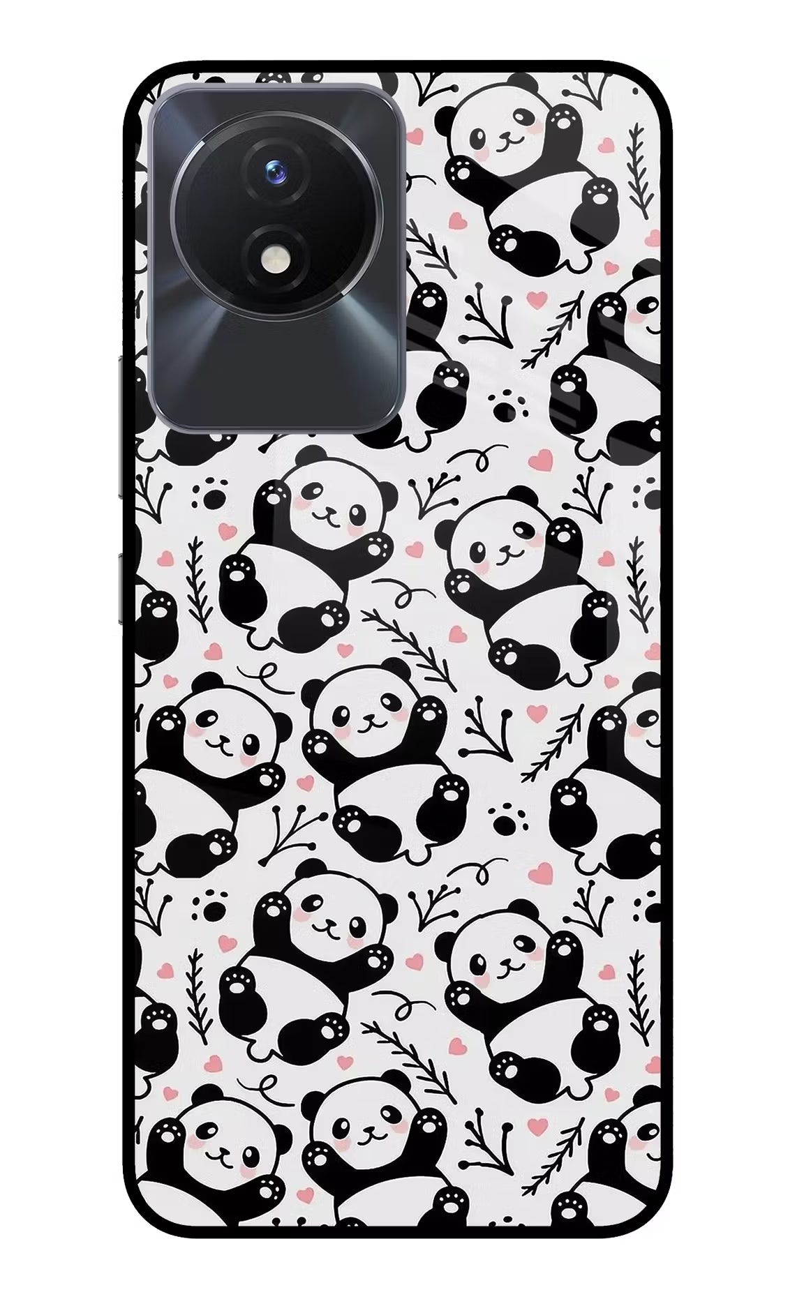 Cute Panda Vivo Y02/Y02T Glass Case Back Cover by Casekaro