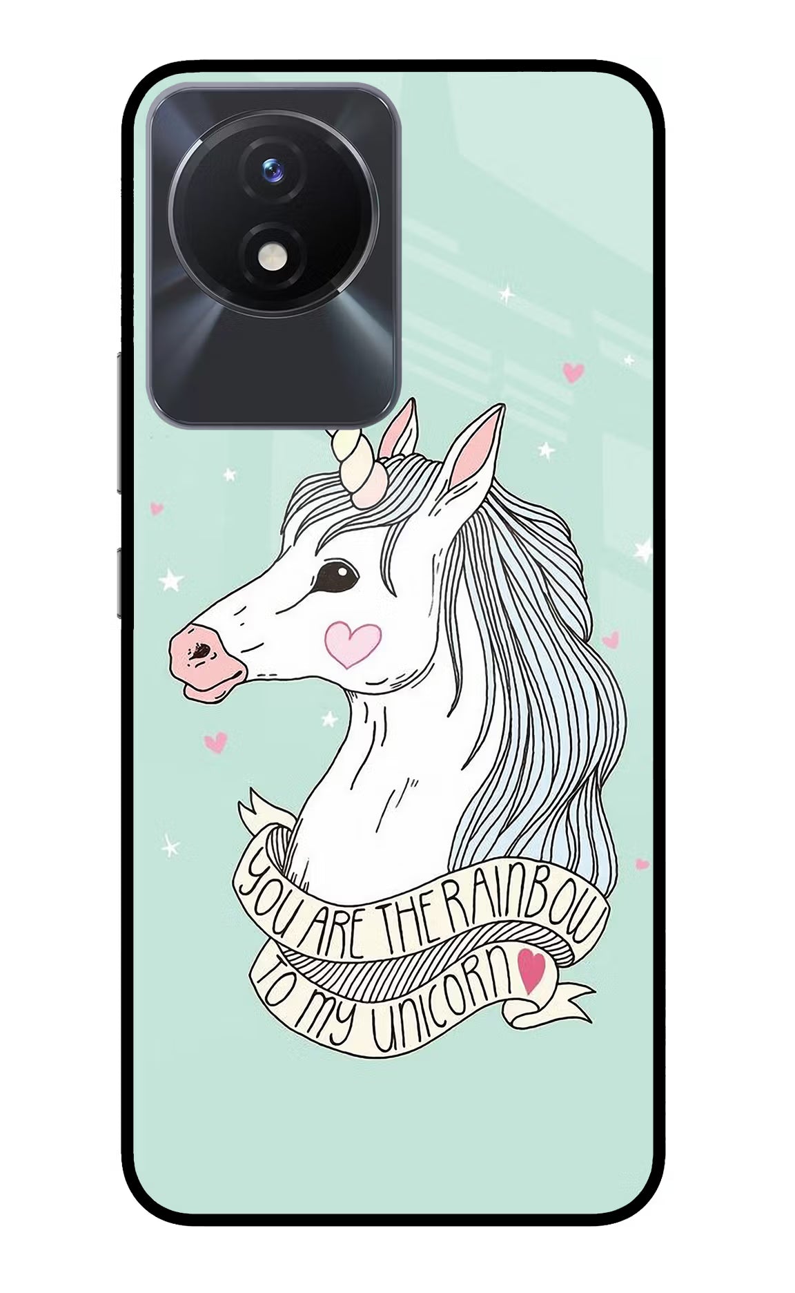 Unicorn Wallpaper Vivo Y02/Y02T Glass Case Back Cover by Casekaro