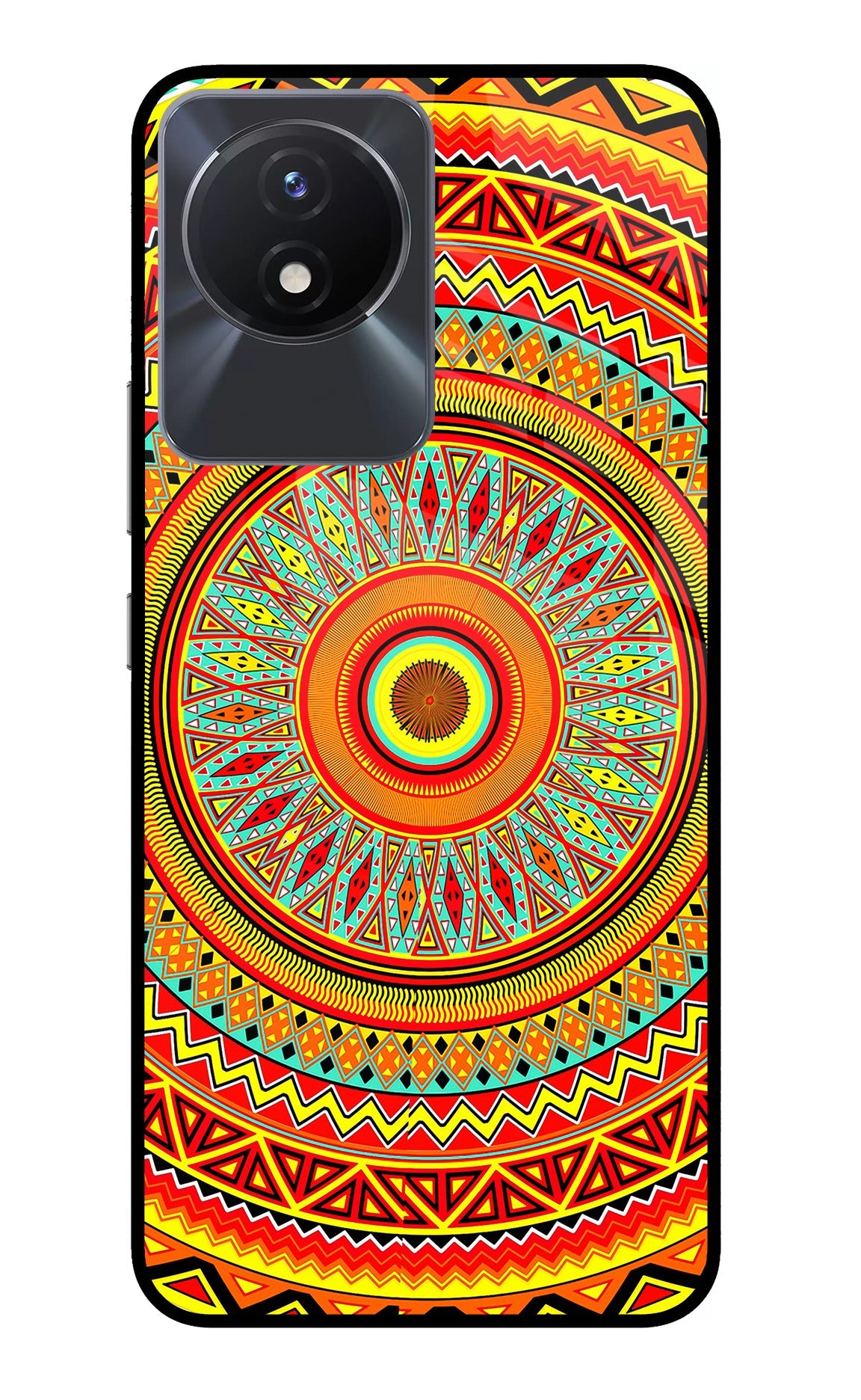 Mandala Pattern Vivo Y02/Y02T Glass Case