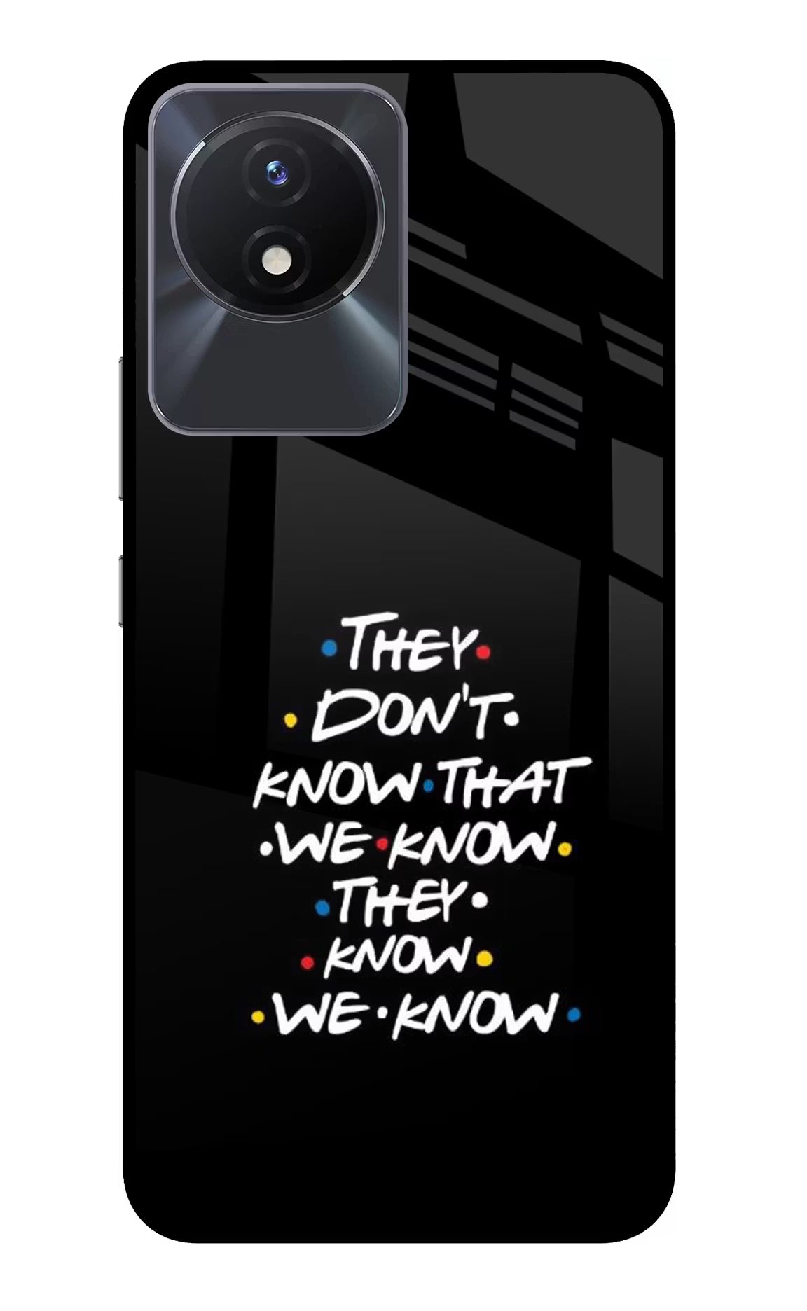 FRIENDS Dialogue Vivo Y02/Y02T Glass Case Back Cover by Casekaro