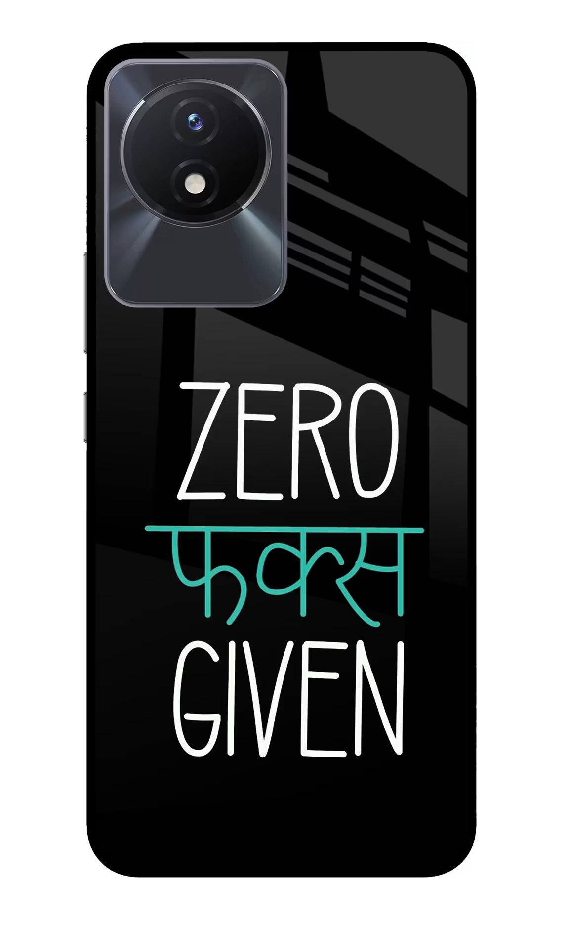 Zero Fucks Given Vivo Y02/Y02T Glass Case Back Cover by Casekaro
