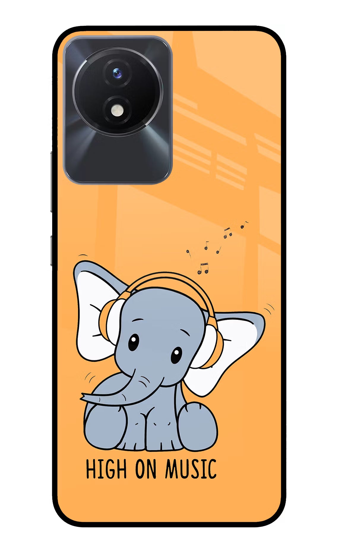 High On Music Vivo Y02/Y02T Glass Case Back Cover by Casekaro