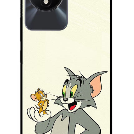 Tom & Jerry Vivo Y02/Y02T Glass Case Back Cover by Casekaro