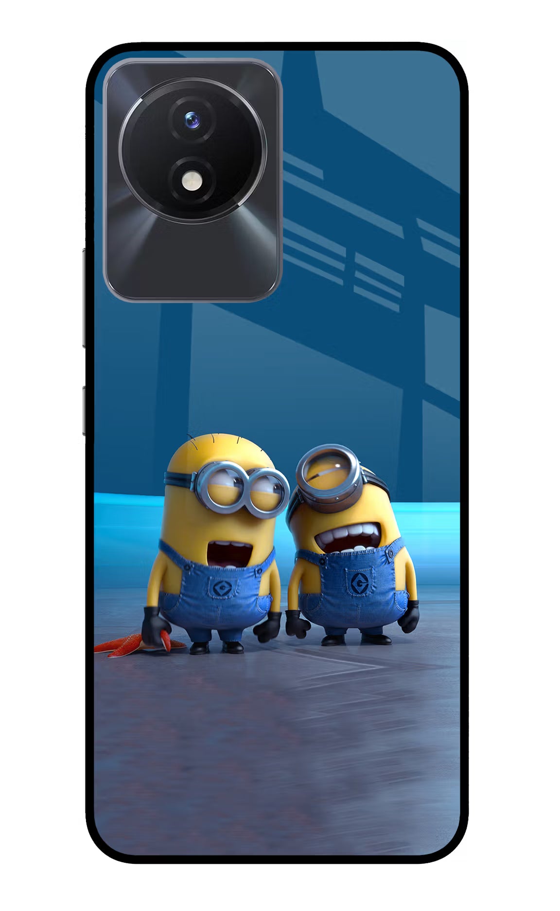 Minion Laughing Vivo Y02/Y02T Glass Case Back Cover by Casekaro