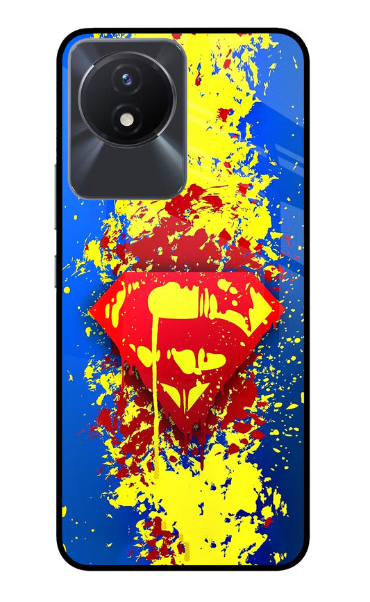 Superman logo Vivo Y02/Y02T Glass Case