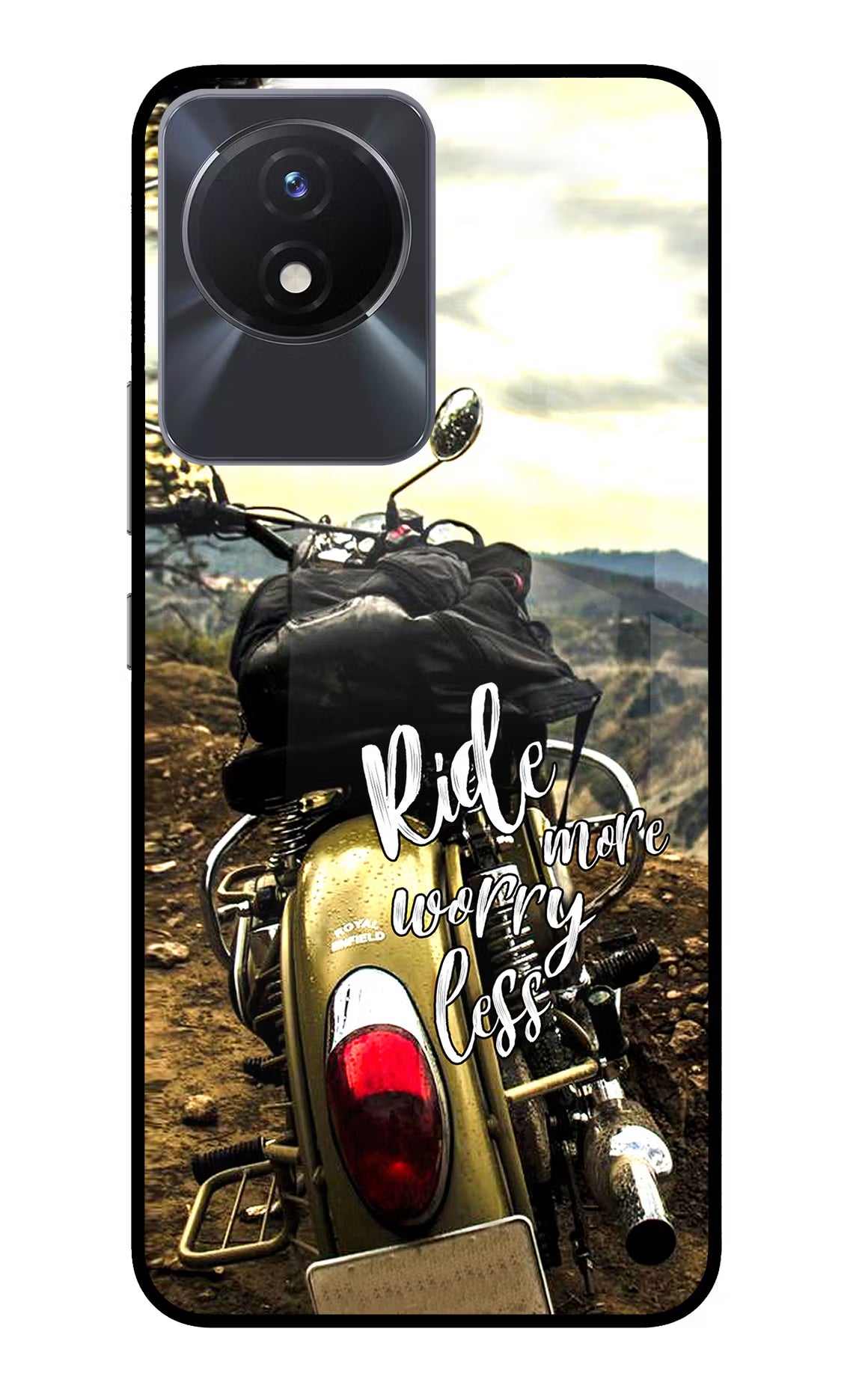 Ride More Worry Less Vivo Y02/Y02T Glass Case Back Cover by Casekaro