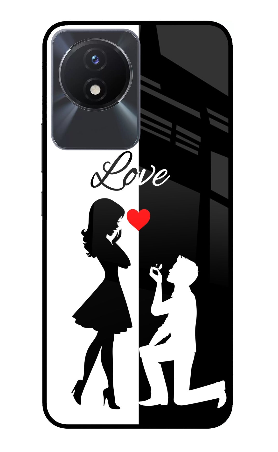 Love Propose Black And White Vivo Y02/Y02T Back Cover