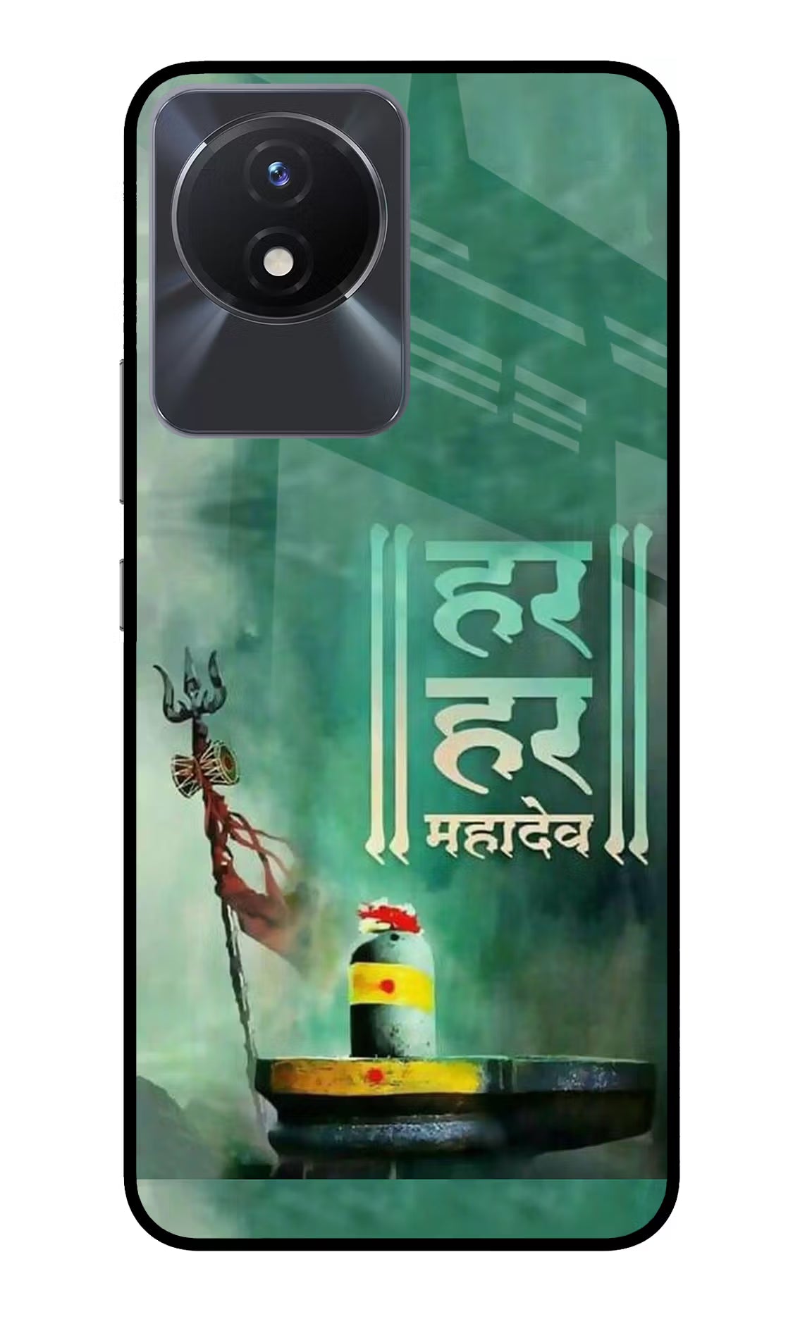 Har Har Mahadev Shivling Vivo Y02/Y02T Glass Case Back Cover by Casekaro