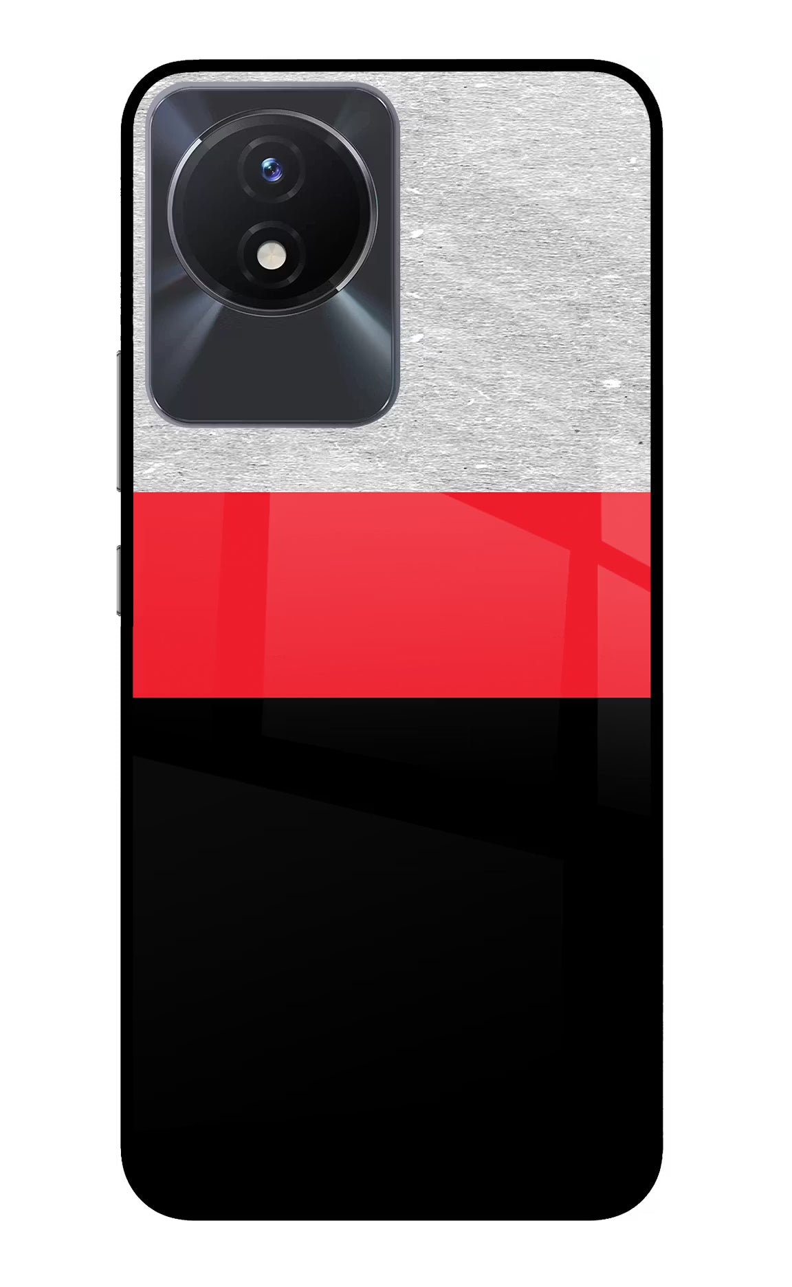 Tri Color Pattern Vivo Y02/Y02T Glass Case Back Cover by Casekaro