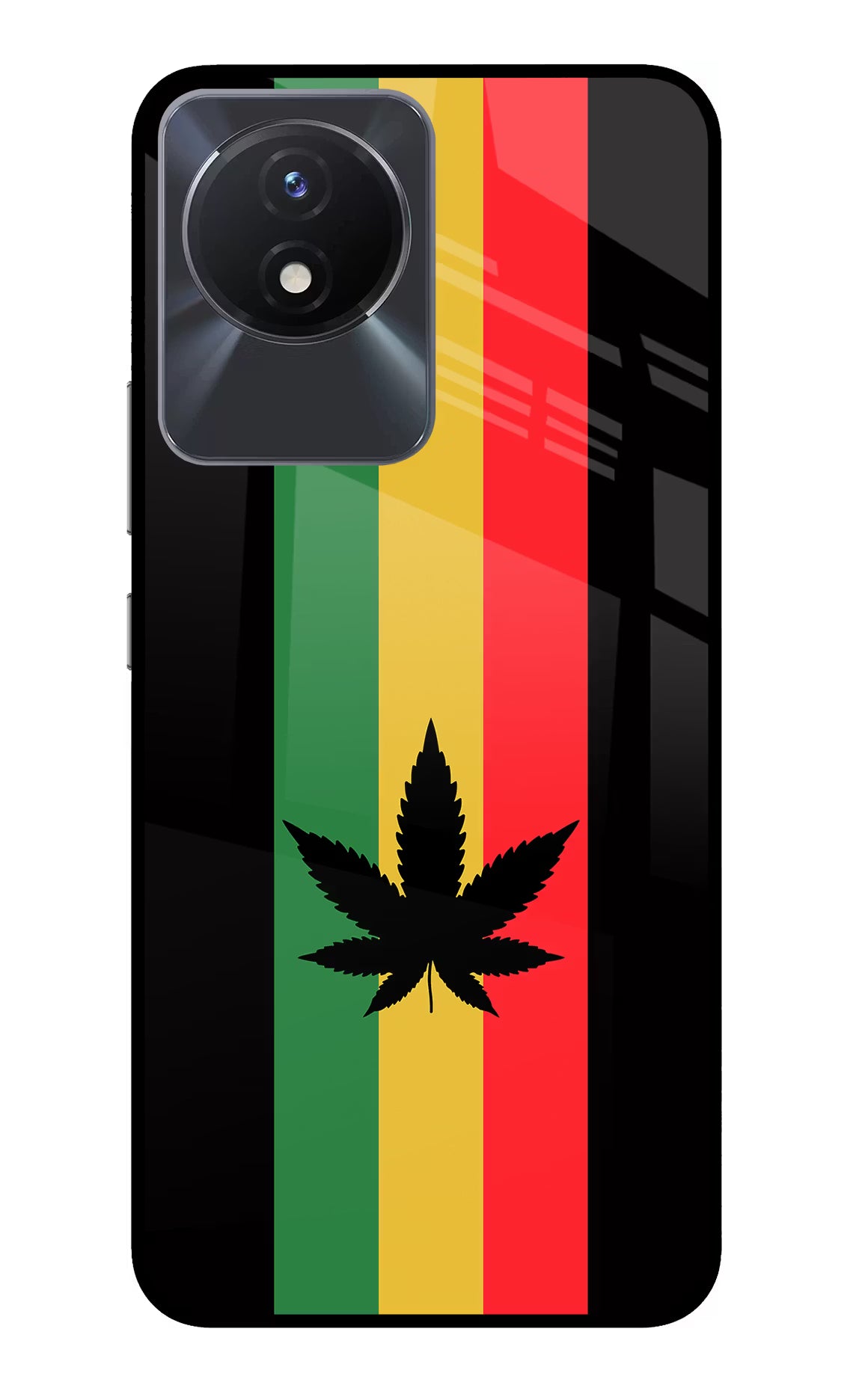 Weed Flag Vivo Y02/Y02T Glass Case Back Cover by Casekaro