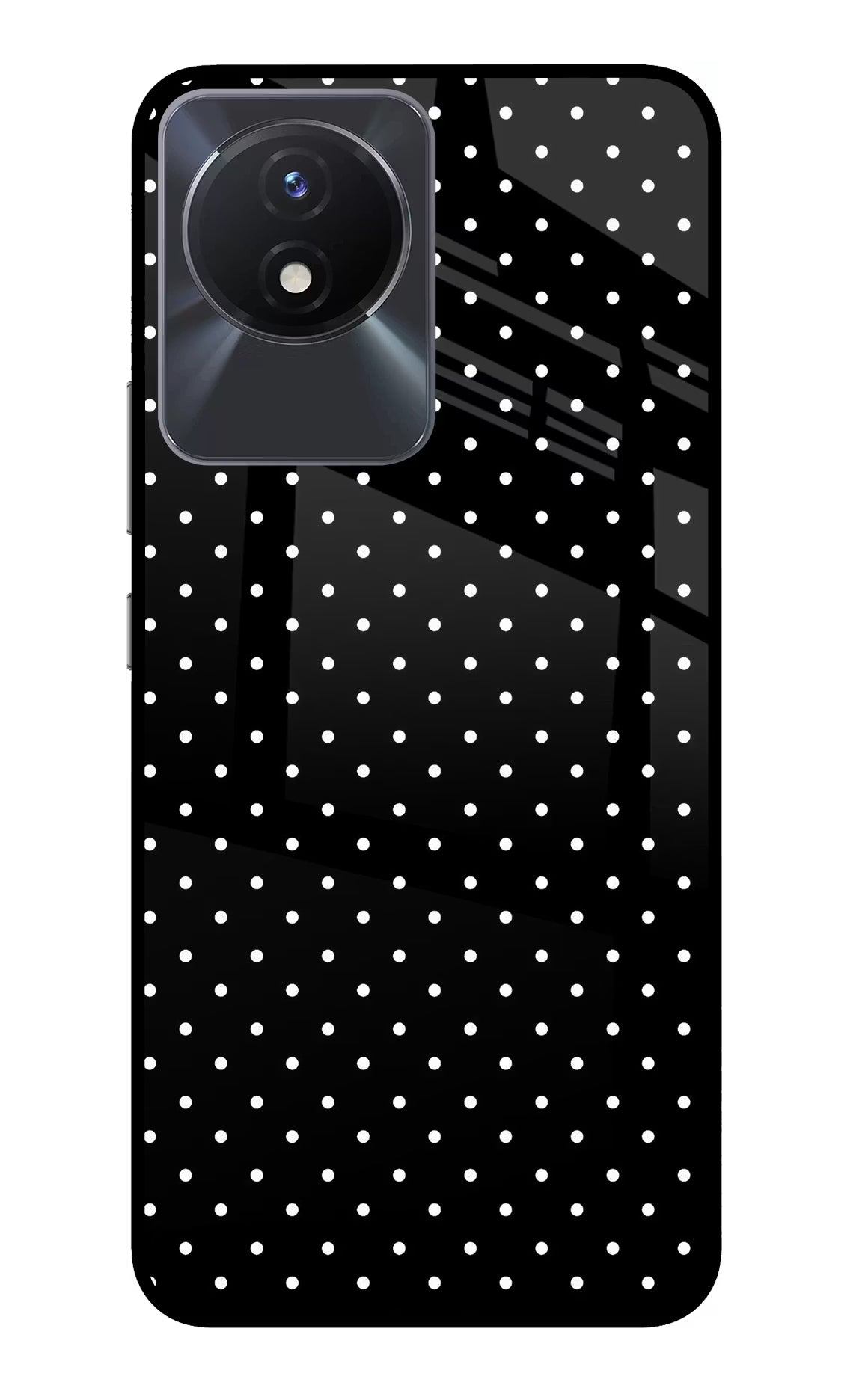 White Dots Vivo Y02/Y02T Glass Case Back Cover by Casekaro