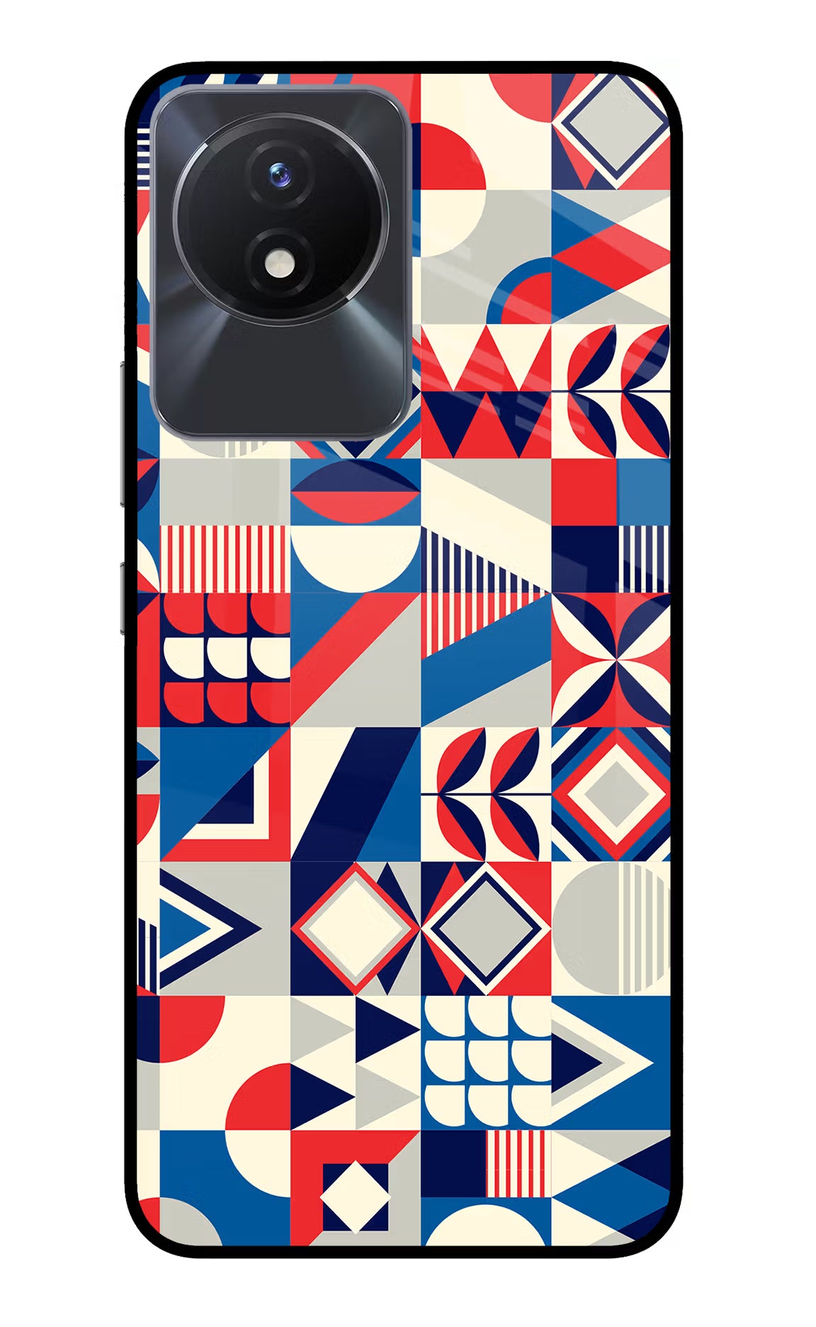 Colorful Pattern Vivo Y02/Y02T Glass Case Back Cover by Casekaro