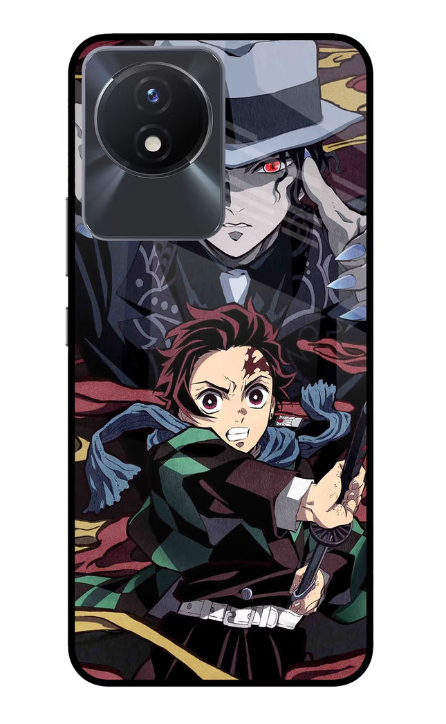 Demon Slayer Vivo Y02/Y02T Glass Case Back Cover by Casekaro