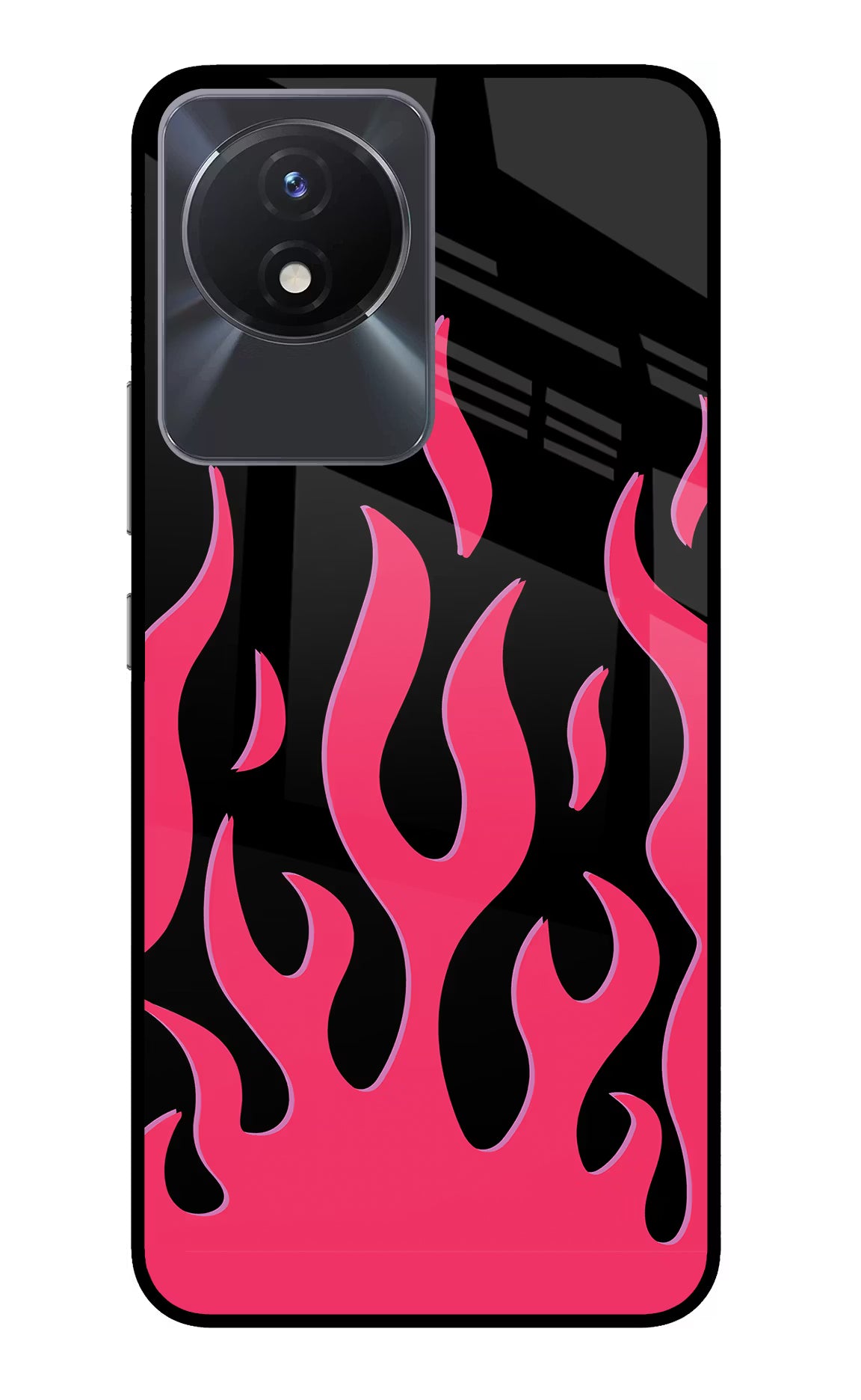 Fire Flames Vivo Y02/Y02T Glass Case Back Cover by Casekaro