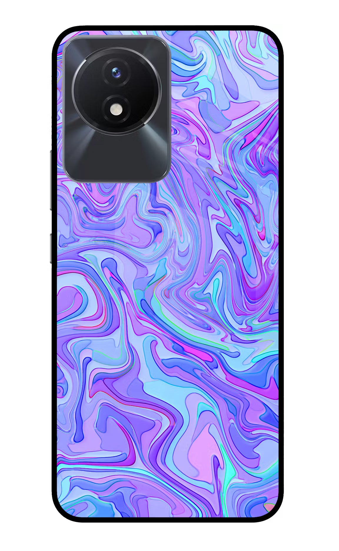 Glitter Vivo Y02/Y02T Glass Case Back Cover by Casekaro