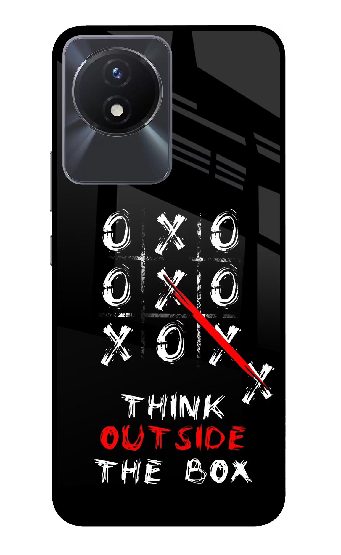 Think out of the BOX Vivo Y02/Y02T Glass Case Back Cover by Casekaro