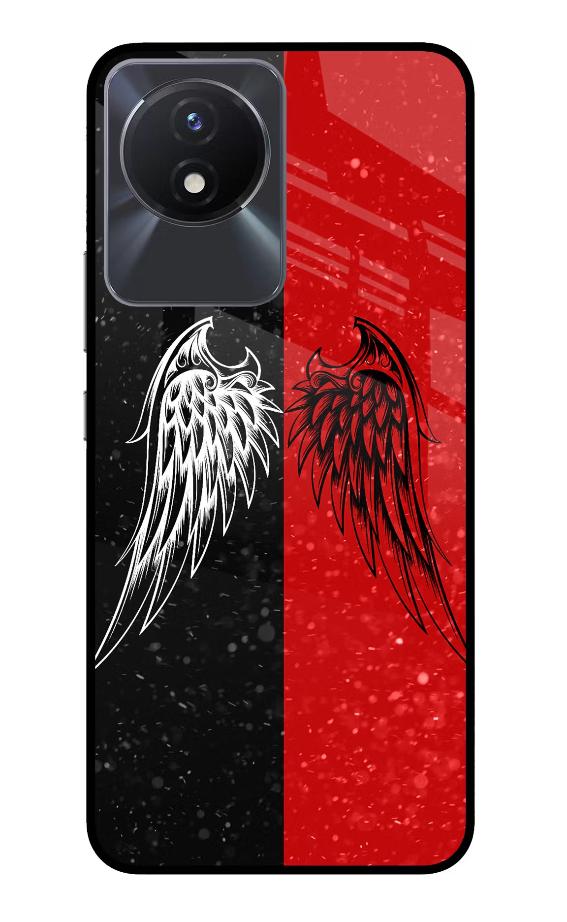 Wings Vivo Y02/Y02T Glass Case Back Cover by Casekaro