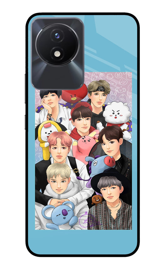 BTS with animals Vivo Y02/Y02T Glass Case