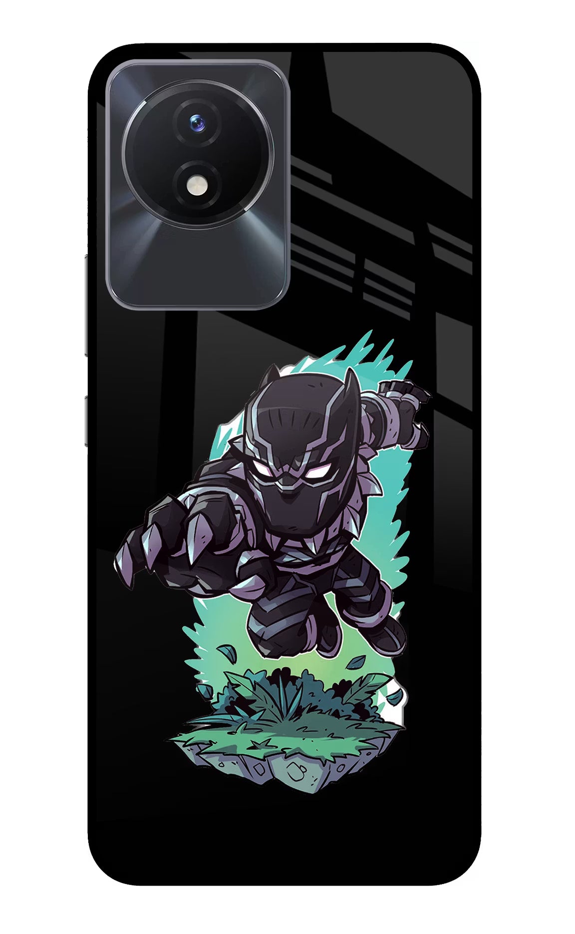 Black Panther Vivo Y02/Y02T Glass Case Back Cover by Casekaro
