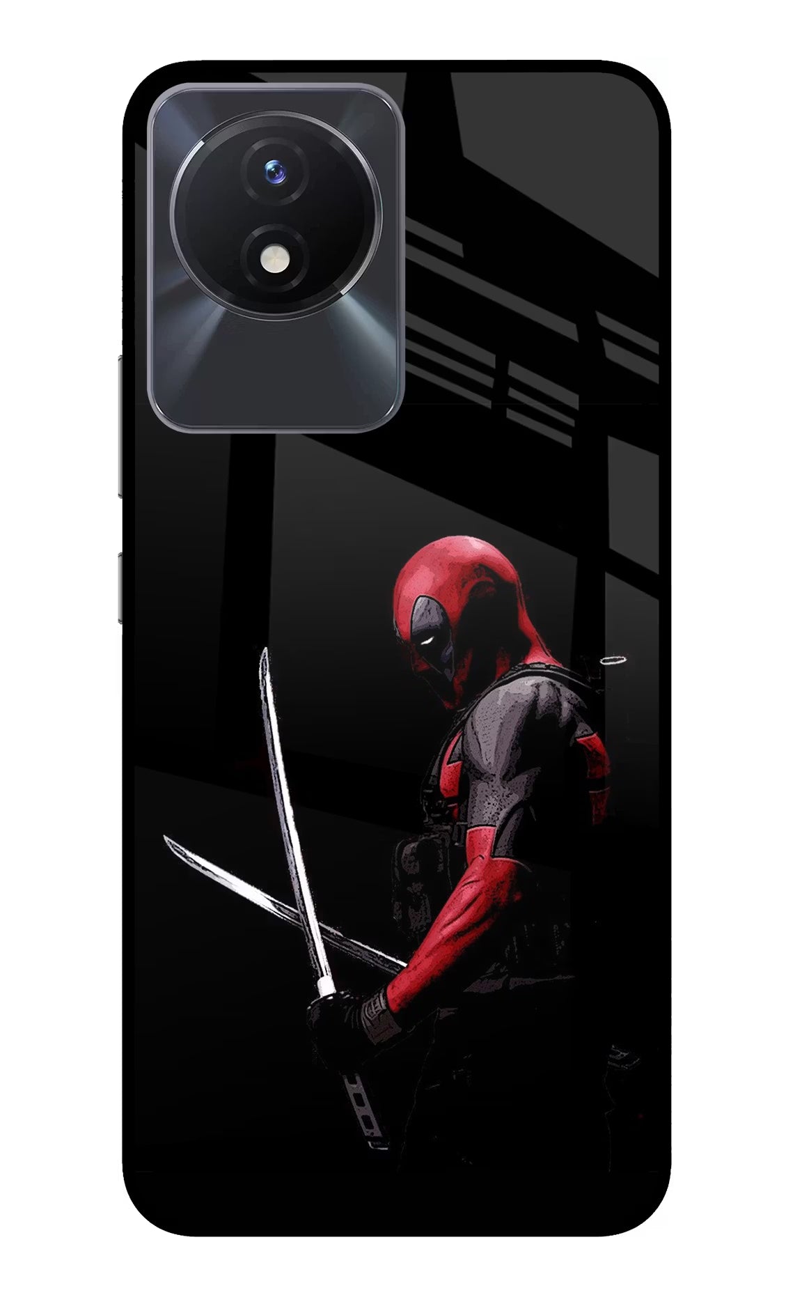 Deadpool Vivo Y02/Y02T Glass Case Back Cover by Casekaro